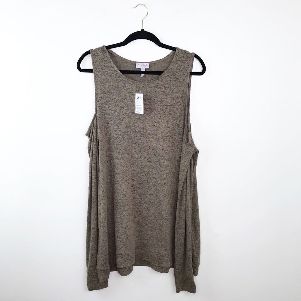 NWT QVC anybody cold‎ shoulder sweater